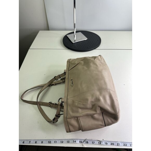 Coach F17721 Gallery Leather Shoulder Handbag Tote Purse Beige - Picture 8 of 16